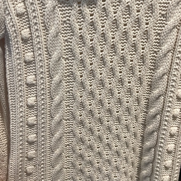 NWOT 525 America Ivory Sweater Dress Turtleneck Fisherman style XS Anthropologie - Picture 3 of 4